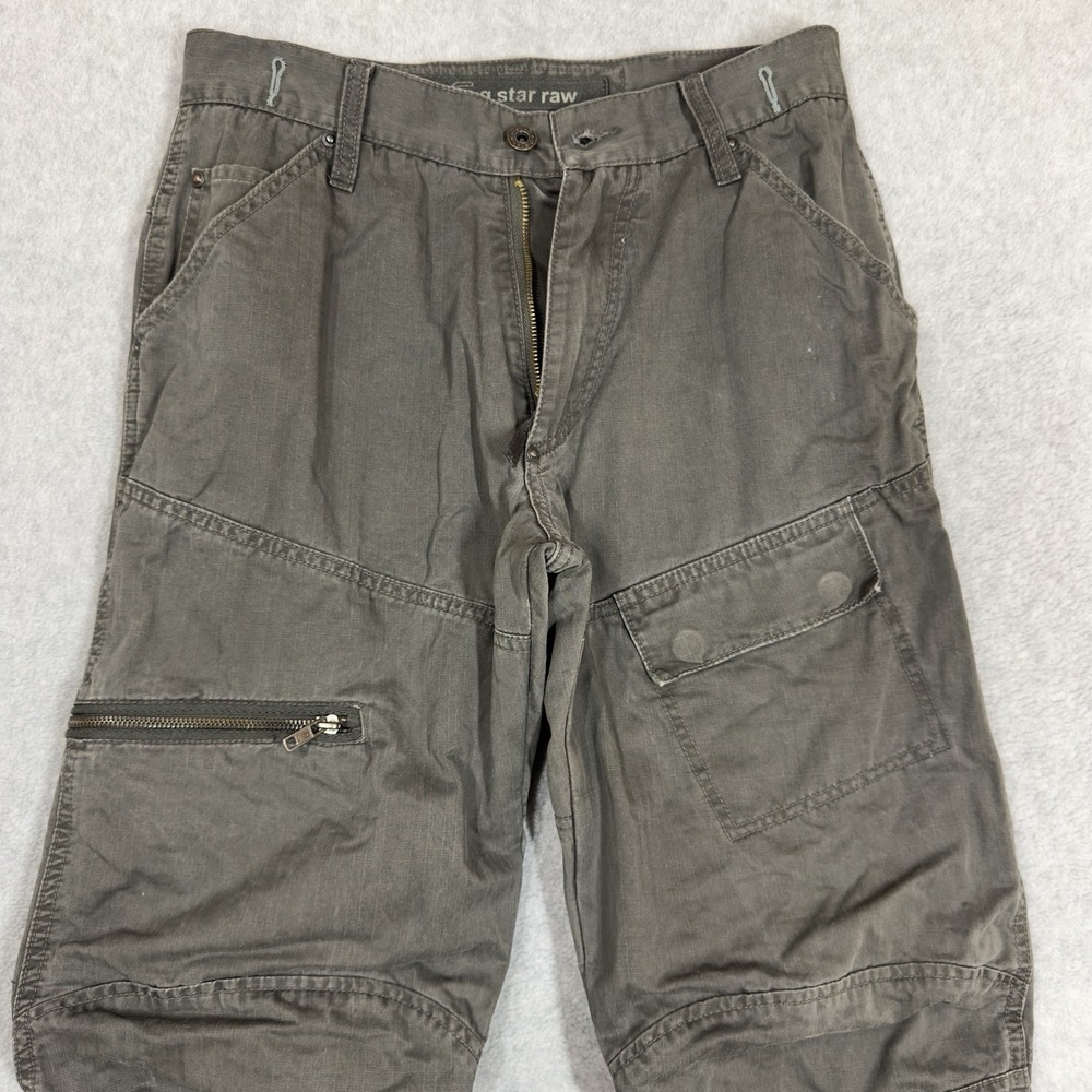 G-Star Raw SC ARMY ELWOOD Pants Mens 28x32 Gray Cargo Utility Knife Pocket - Picture 2 of 8